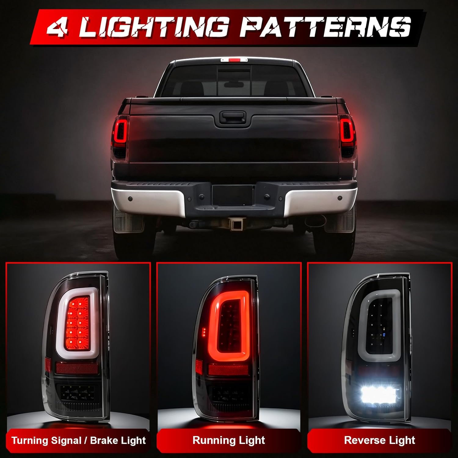 OKSIWA Clear Lens Full Led Tail Lights Fit for 2008-2016 Ford F250 F350 F450 Turn Signal,Brake Light,Reverse Light Rear Light Assembly Replacement-2