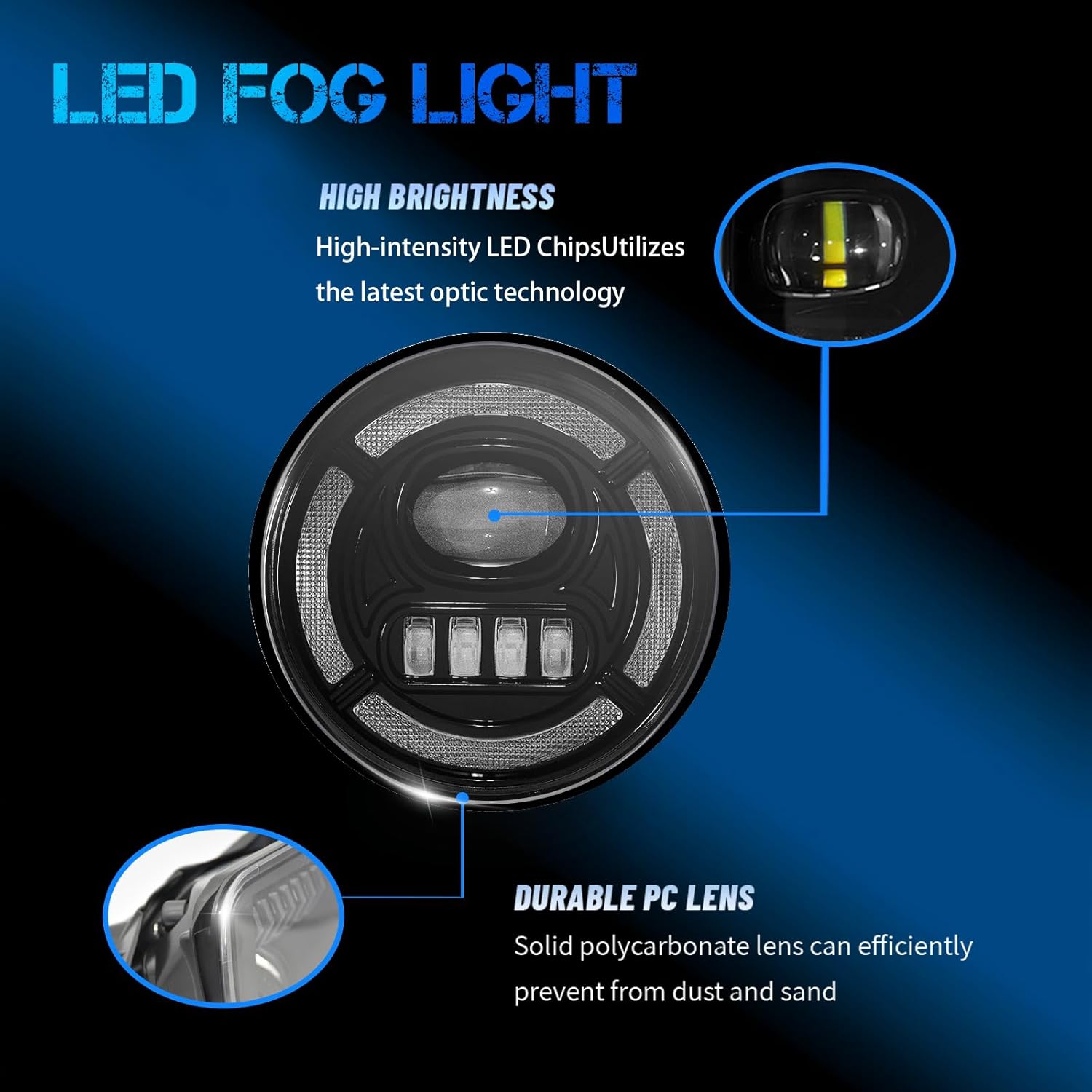 DOT Approved LED Fog Light with DRL & Amber Turn Signal for 2007-2013 GMC Sierra 1500 & 2007-2014 Sierra 2500 3500HD Plug & Play-5