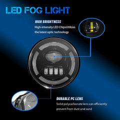 DOT Approved LED Fog Light with DRL & Amber Turn Signal for 2007-2013 GMC Sierra 1500 & 2007-2014 Sierra 2500 3500HD Plug & Play-5