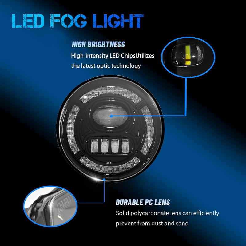 DOT Approved LED Fog Light with DRL & Amber Turn Signal for 2007-2013 GMC Sierra 1500 & 2007-2014 Sierra 2500 3500HD Plug & Play-5