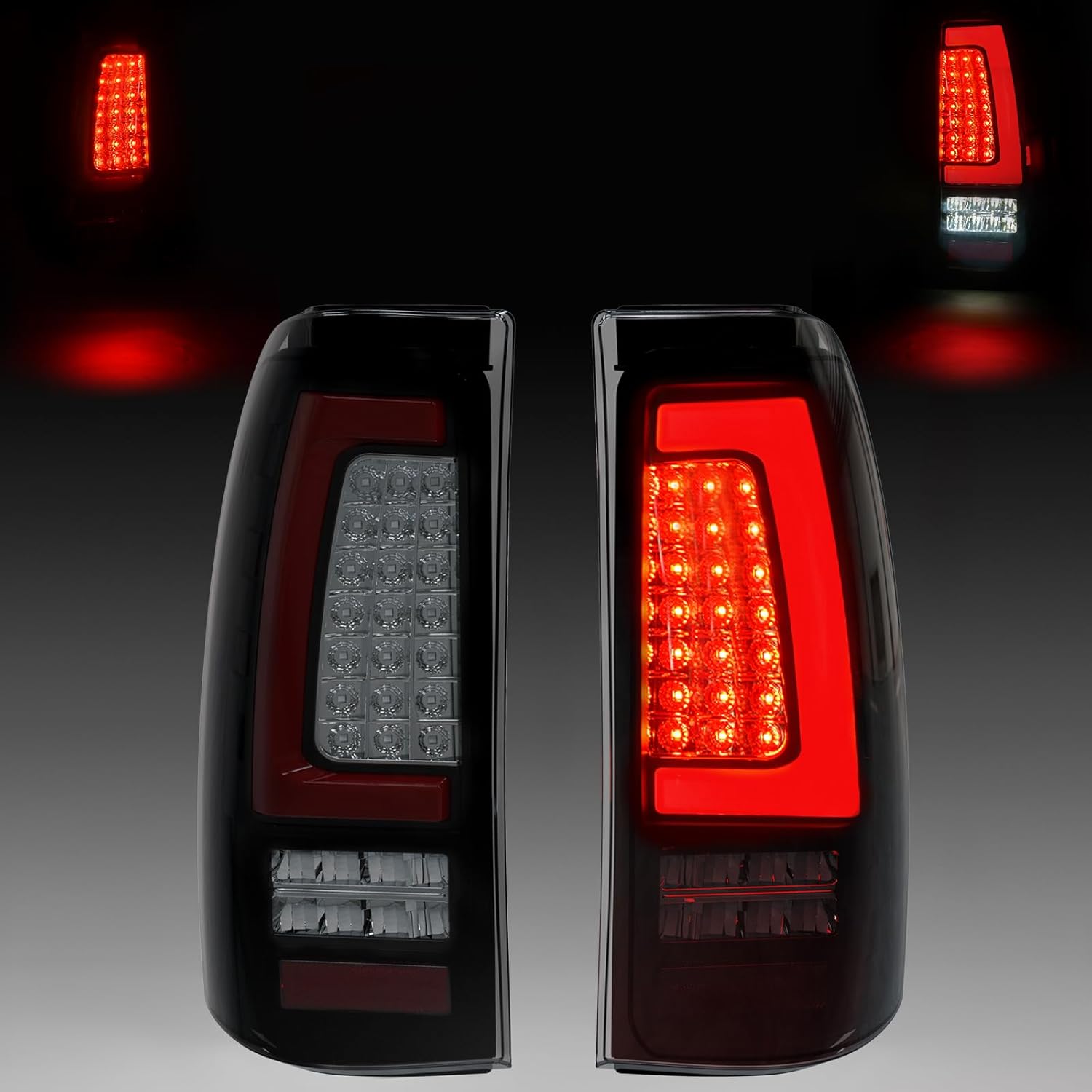 Smoked Full LED Tail Lights for 2003-2006 Chevy Silverado Plug & Play Waterproof