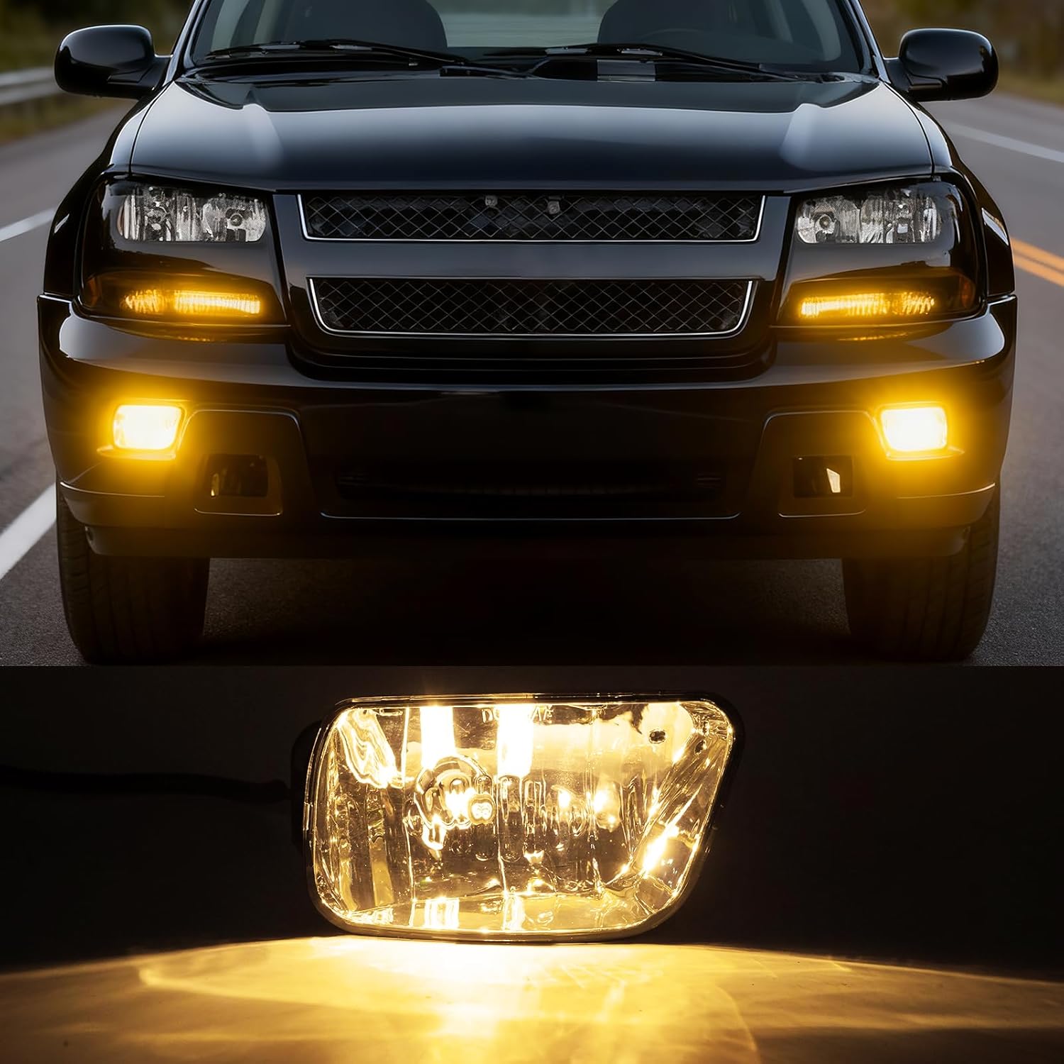 OKSIWA Fog Lights Assembly Compatible With 2002-2009 Trailblazer/2003-2008 Ascender Front Bumper Lights Driving Fog Lamps Left Driver and Right Passenger Side-3