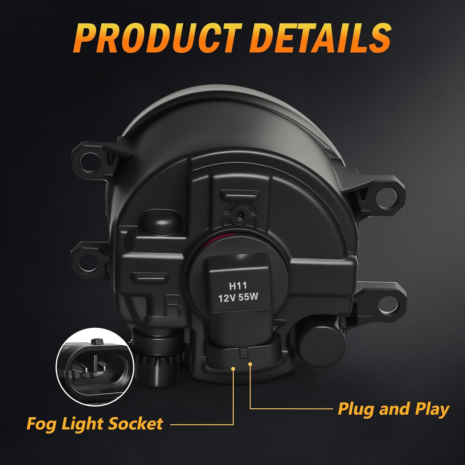 OKSIWA Halogen Fog Lights,For 2019-2025 Toyota Rav4, Front Bumper Fog Lamp Assembly kit, with Bezel Wiring Harness,Plug and Play,Easy to Install-5