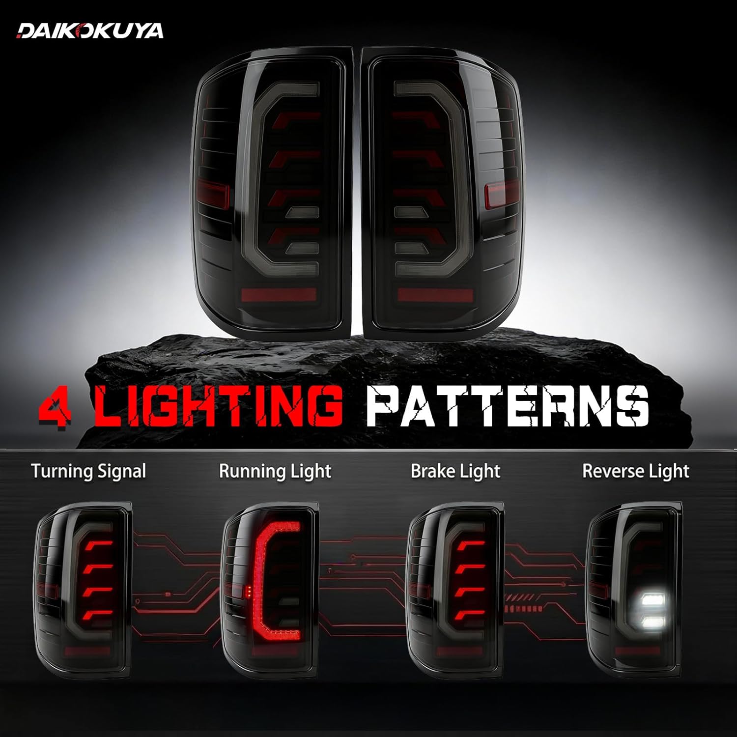 Animated Sequential LED Tail Lights for 2014-2018 Chevy Silverado & 2016-2018 GMC Sierra Plug & Play