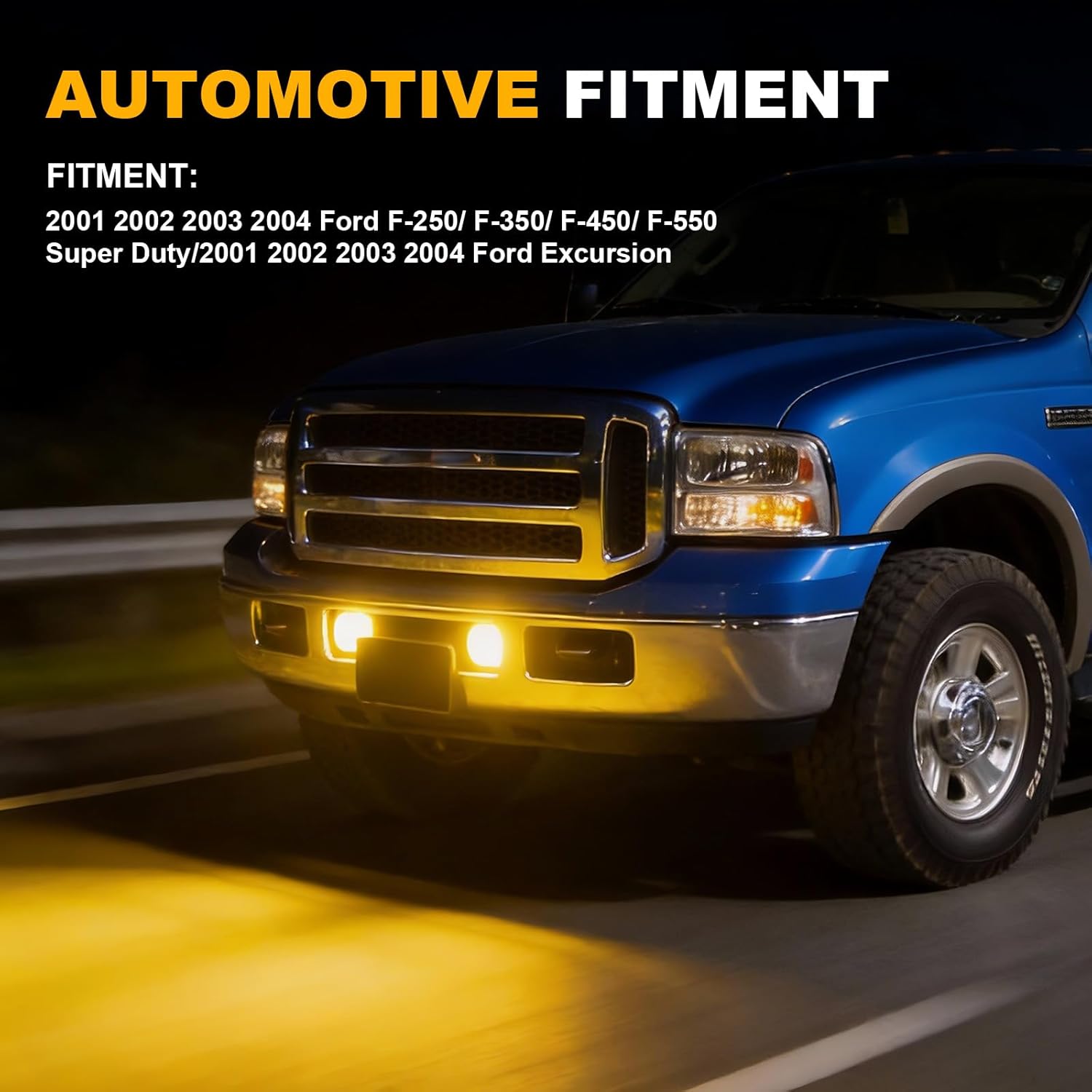 OKSIWA LED Fog Lights Fit For 2001 2002 2003 2004 Ford F-250/ F-350/ F-450/ F-550 Super Duty/2001 2002 2003 2004 Ford Excursion, A Pair Of Fog Lamps-2