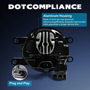 OKSIWA Led Fog Lights For Toyota Camry 2007-2009 Waterproof And Durable Fog Lights For Ty Camry With Advanced Chip For Enhanced Visibility In All Weather With Pc Housing And Upgraded Cooling System