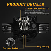 OKSIWA LED Fog Lights,Compatible with Nissan Altima Sedan 2010 2011 2012,Front Bumer Driving Light,Fog Lamp Assembly,with Wiring Harness, Switch,Plug and Play,Waterproof