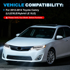 LED Projector Headlights with Startup Animation & Sequential Turn Signal for 2012-2014 Toyota Camry XV50 DRL High Low Beam Clear Lens Waterproof Plug & Play 1 Pair-6