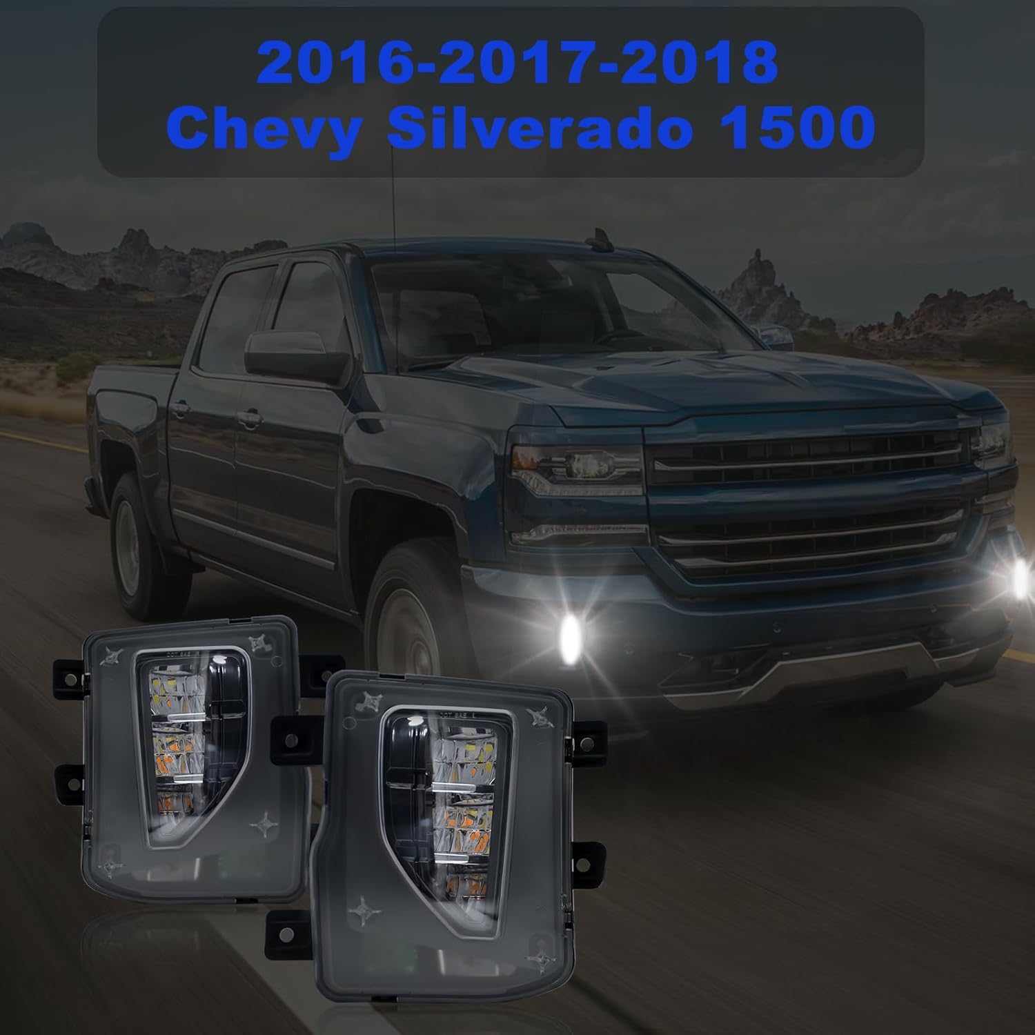 DOT Compliant LED Fog Lights for 2016-2018 Chevy Silverado 1500 Plug & Play