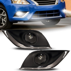 OKSIWA LED Fog Lights Compatible With 2015-2019 Sunny/Versa Sedan Front Bumper Lamps Driving Fog Lamps Clear Lens Left Driver and Right Passenger Side-1