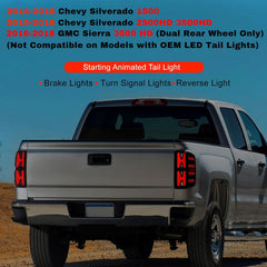 Animated Sequential Smoked LED Tail Lights for 2014-2018 Chevy Silverado & 2016-2018 GMC Sierra 3500HD DRW Plug & Play-3