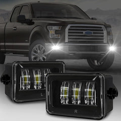 OKSIWA LED Fog Lights For 2015 2016 2017 2018 2019 2020 Ford F-150 Bumper Driving Fog Lamps Set Assembly Kit 1 Pair (Clear Lens)-1