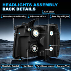 Headlight for 2007–2013 Chevy Silverado 1500 & 2007–2014 Silverado 2500HD / 3500HD-5