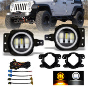 LED Fog Lights Bumper Lamps For 07-18 Jeep Wrangler JK 11-13 Dodge Charger