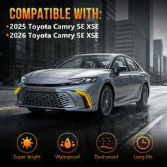 DOT Approved LED DRL Fog Lights for 2025 - 2026 Toyota Camry SE/XSE-3