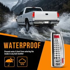 LED Tail Lights with Clear Lens for 1988-1998 Chevy GMC C/K Sierra, 92-99 Suburban Yukon, 95-99 Tahoe,Blazer,Cadillac Escalade Plug & Play-6