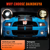 OKSIWA LED Fog Lights Fit for 07-13 Chevy Avalanche 07-14 Suburban Tahoe GMC Yukon/XL Ford Mustang 08-09 Pontiac G8, Front Driving Fog Lamps Assembly Replacement, 1 Pair