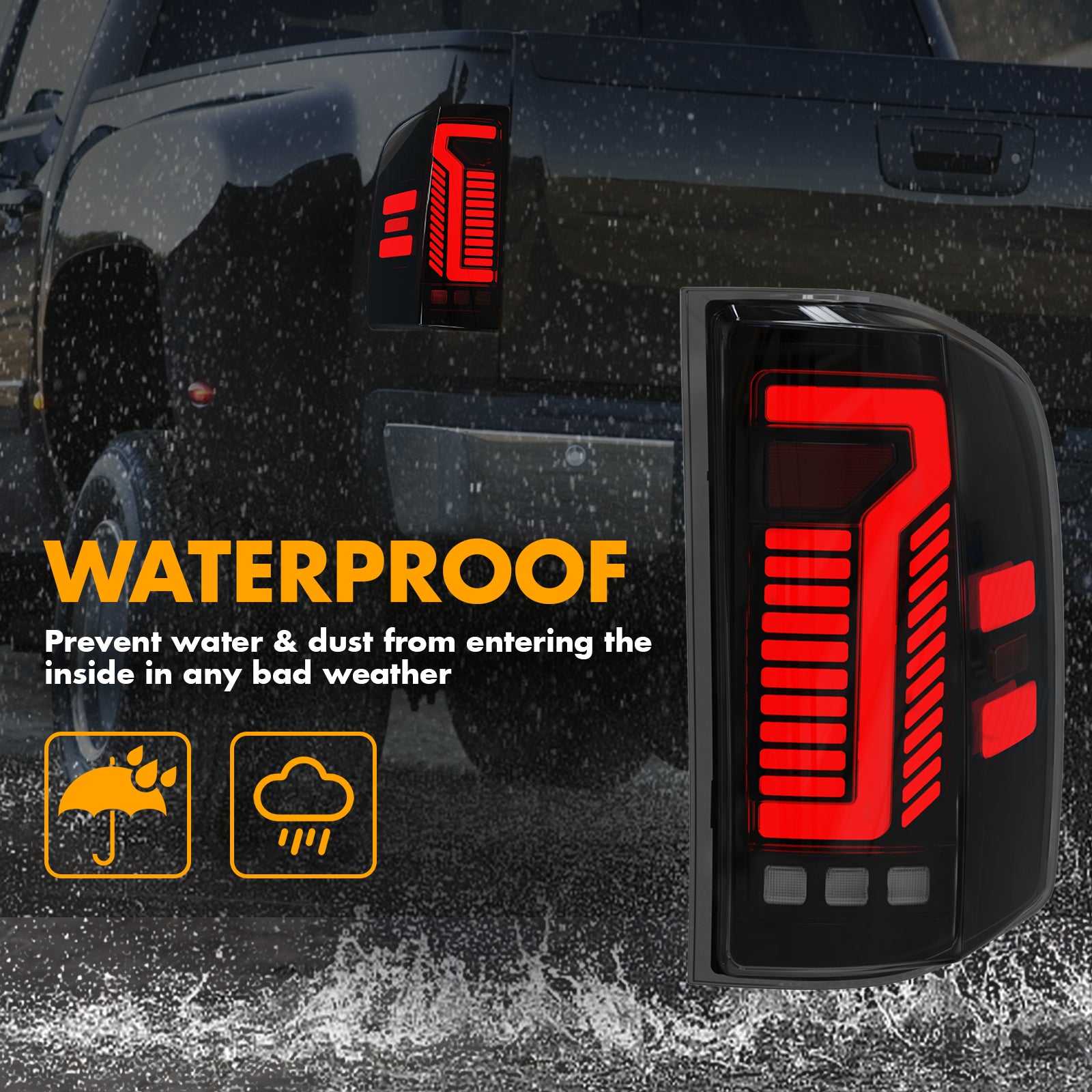 OKSIWA Sequential Led tail lights for 2007-2013 Chevy Silverado 1500 2500HD 3500HD Starting Animated Rear Light Assembly, Dynamic Turn Signal,Brake Light,Reverse Light Smoked-4