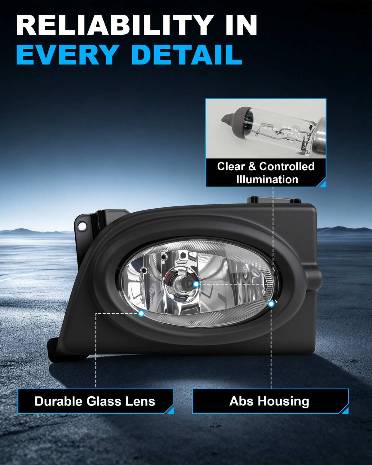 DOT approved Halogen Fog Lights for 2006 - 2008 Honda Civic 4-Door Sedan,Wiring Harness,Plug and Play-5