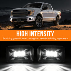 OKSIWA LED Fog Lights with DRL For 2015-2020 Ford F-150 Bumper Driving Fog Lamps Set Assembly Kit 1 Pair (Clear Lens) 2015 2016 2017 2018 2019 2020-3