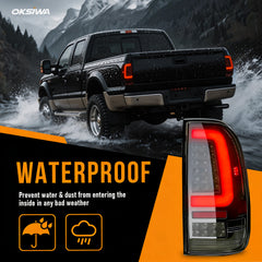 OKSIWA C-Shape Full LED Tail Lights for 2008-2016 Ford F250/ F350/ F450 Super Duty, High-Brightness Brake & Rear Lights, Tail Lamp Replacement for Truck, Oem Design,WaterProof-6