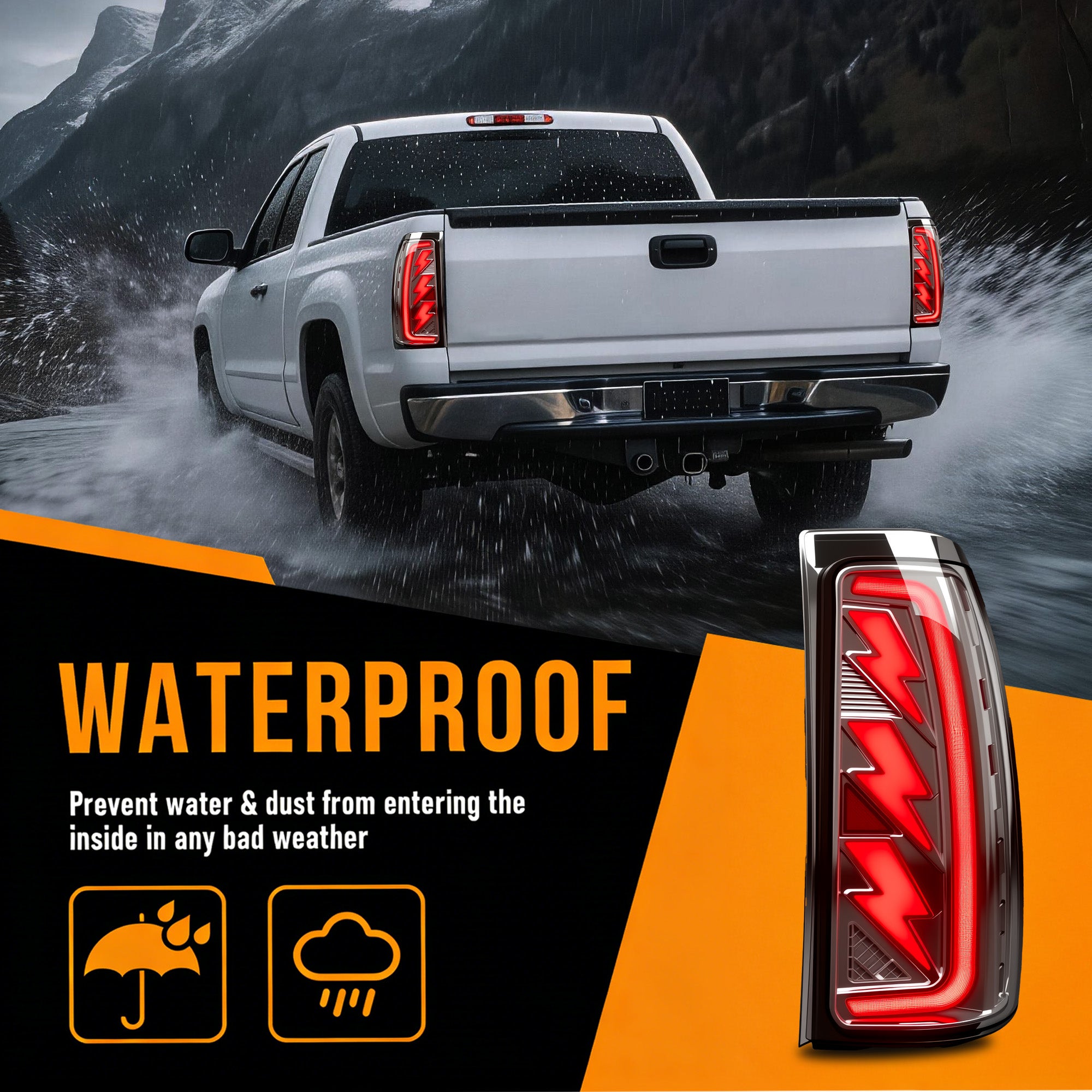 Animated Sequential Clear Lens LED Tail Lights for 2003-2006 Chevy Silverado Plug & Play-6