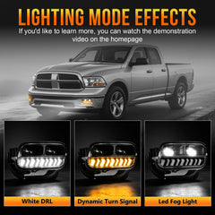 DOT Approved LED Fog Light with DRL for 2009–2012 Ram 1500, 2010–2018 Ram 2500 & 3500, 1 Pair-2