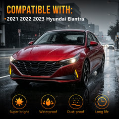 LED Fog Lights Compatible with 2021-2023 Hyundai Elantra with DRL Wiring Harness-3