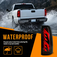 Sequential Smoked LED Tail Lights with Startup Animation for 2003-2006 Chevy Silverado Plug & Play Waterproof-6