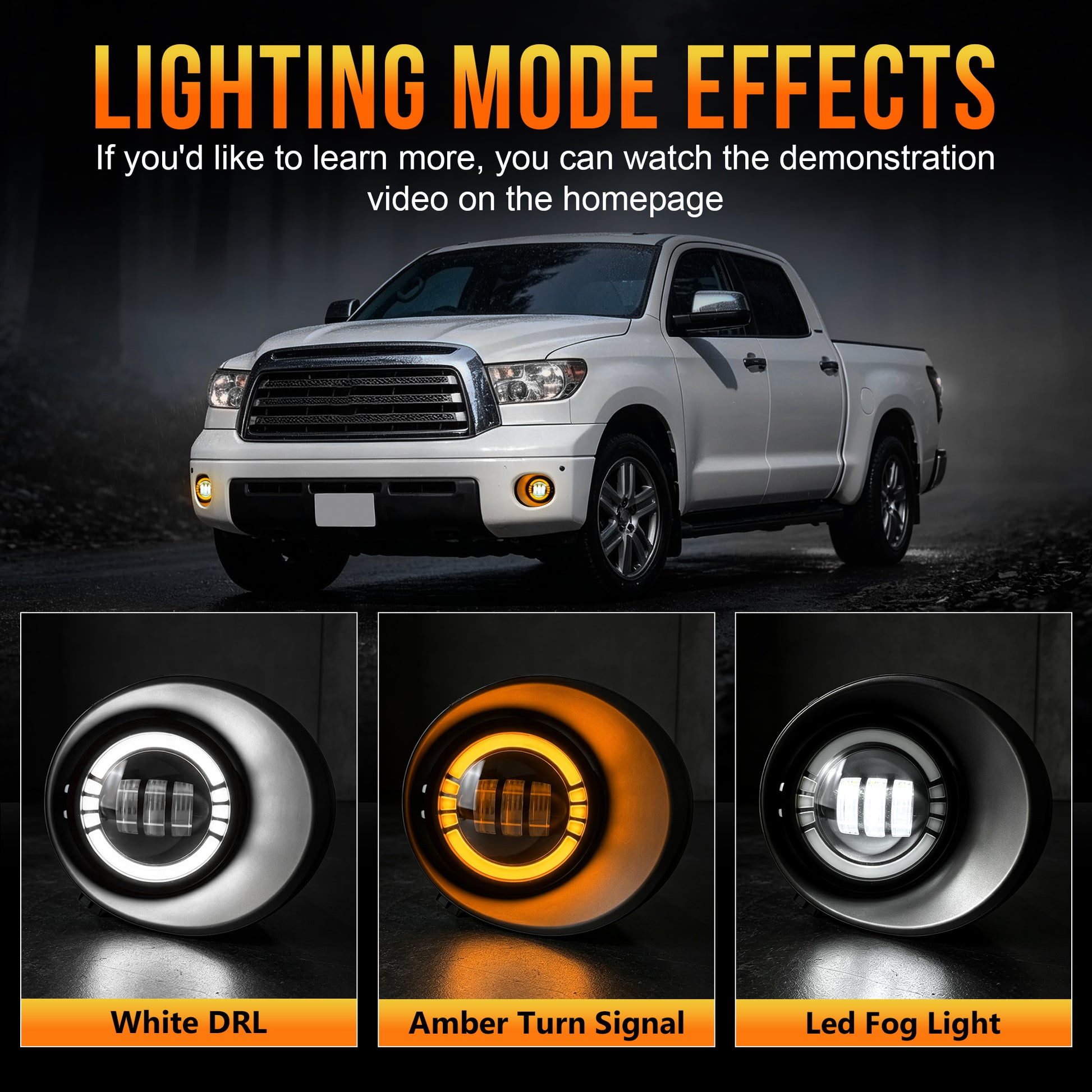 DOT Approved LED Fog Light for 2007–2013 Toyota Tundra & 2008–2011 Toyota Sequoia-2