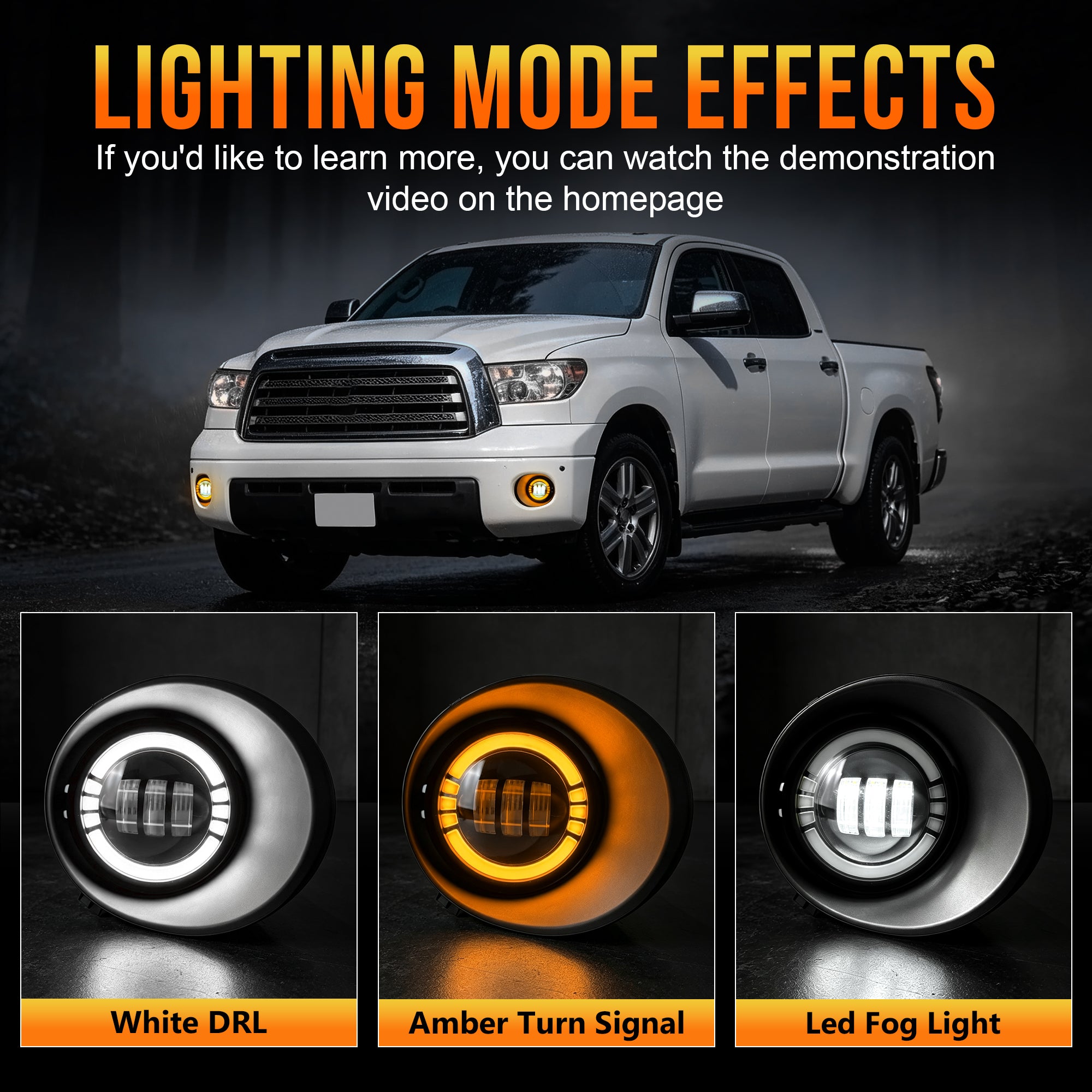 DOT Approved LED Fog Light for 2007–2013 Toyota Tundra & 2008–2011 Toyota Sequoia-2