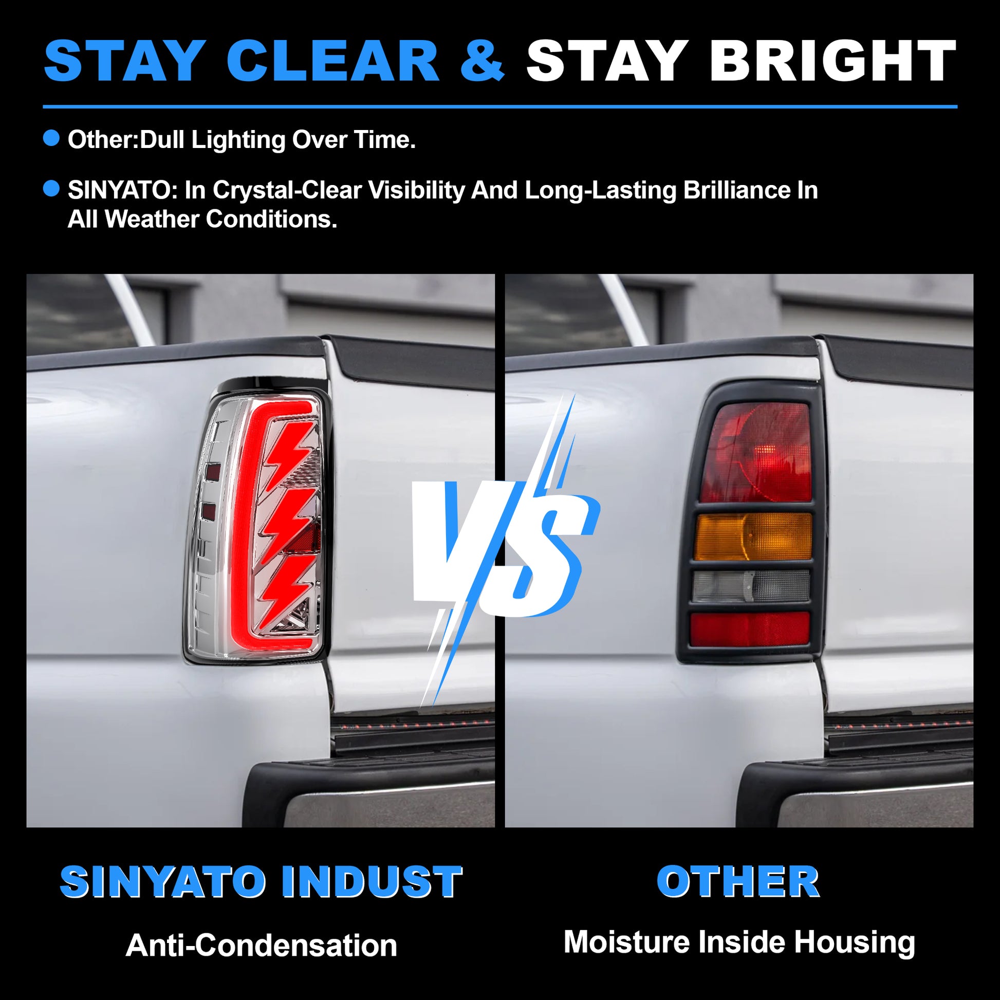 Sequential LED Tail Lights with Startup Animation for 1999-2006 GMC Sierra & 1999-2002 Chevy Silverado Clear Lens Plug & Play-5