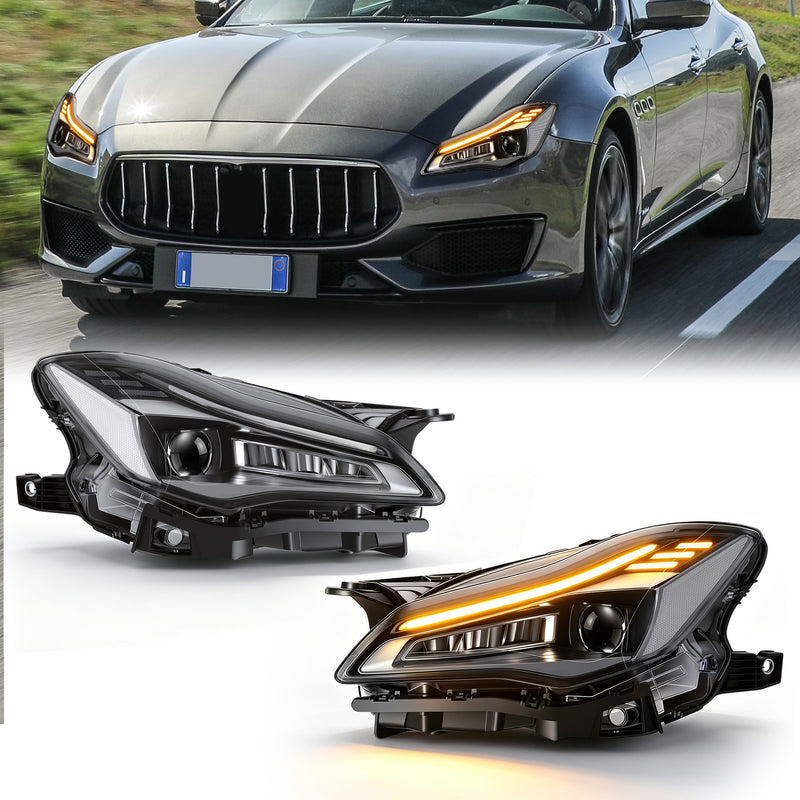 LED Headlights with DRL for 2017-2022 Maserati Quattroporte Waterproof Plug & Play  1 Pair-1