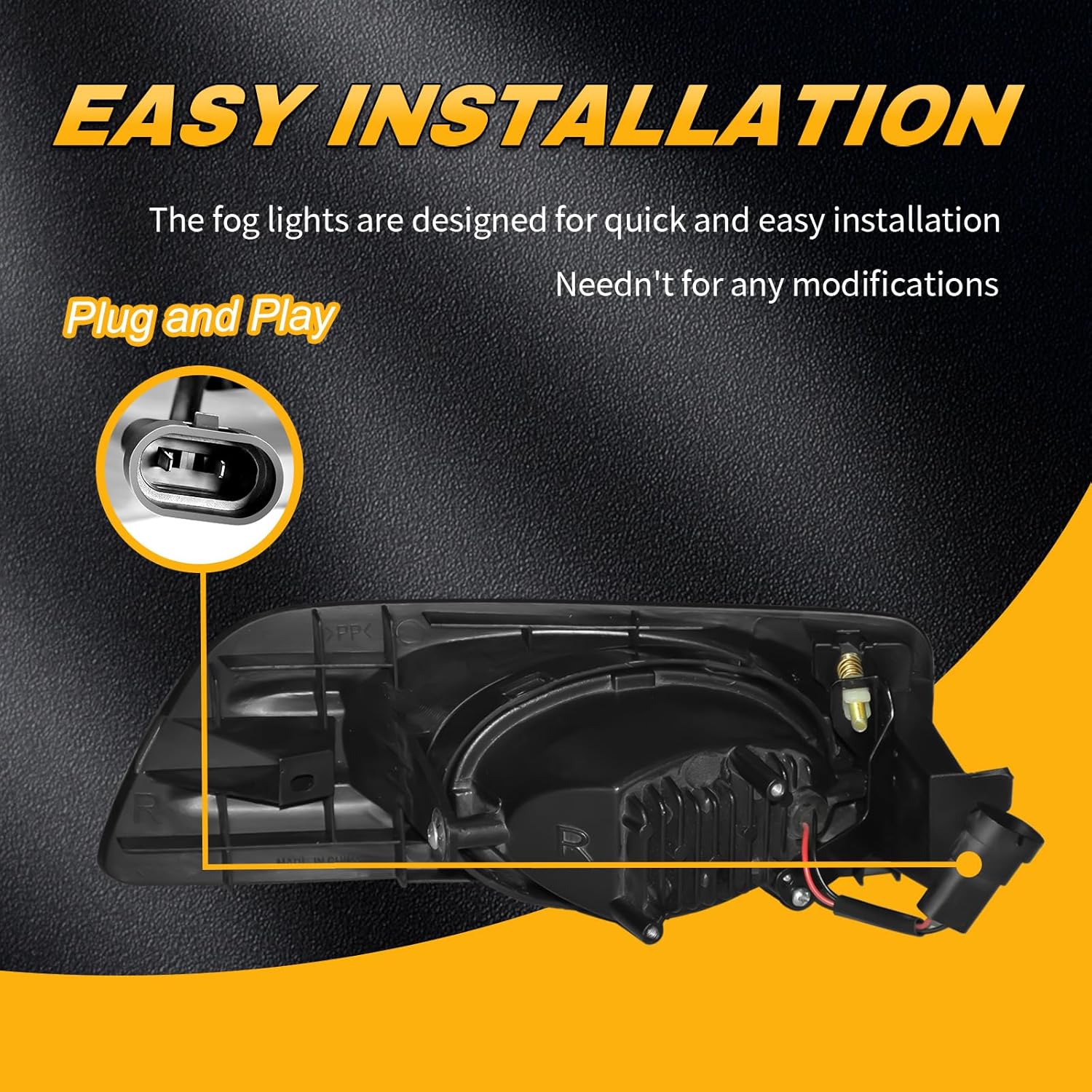 OKSIWA LED Fog Light for 2006-2007 Honda Accord Sedan,Front Bumer Fog Lamp Kit with Wiring Harness, Switch,Plug and Play,Fog Assembly Replacement