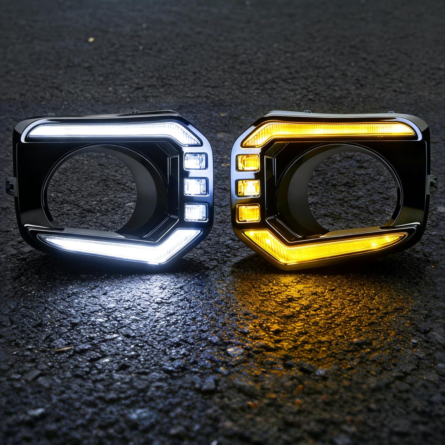 OKSIWA LED Front Bumper Fog Light for 2016-2023 Tacoma, DRL Daytime Running Lights with Amber Turn Signal, LED Fog Lamps Assemblies | 1 Pair