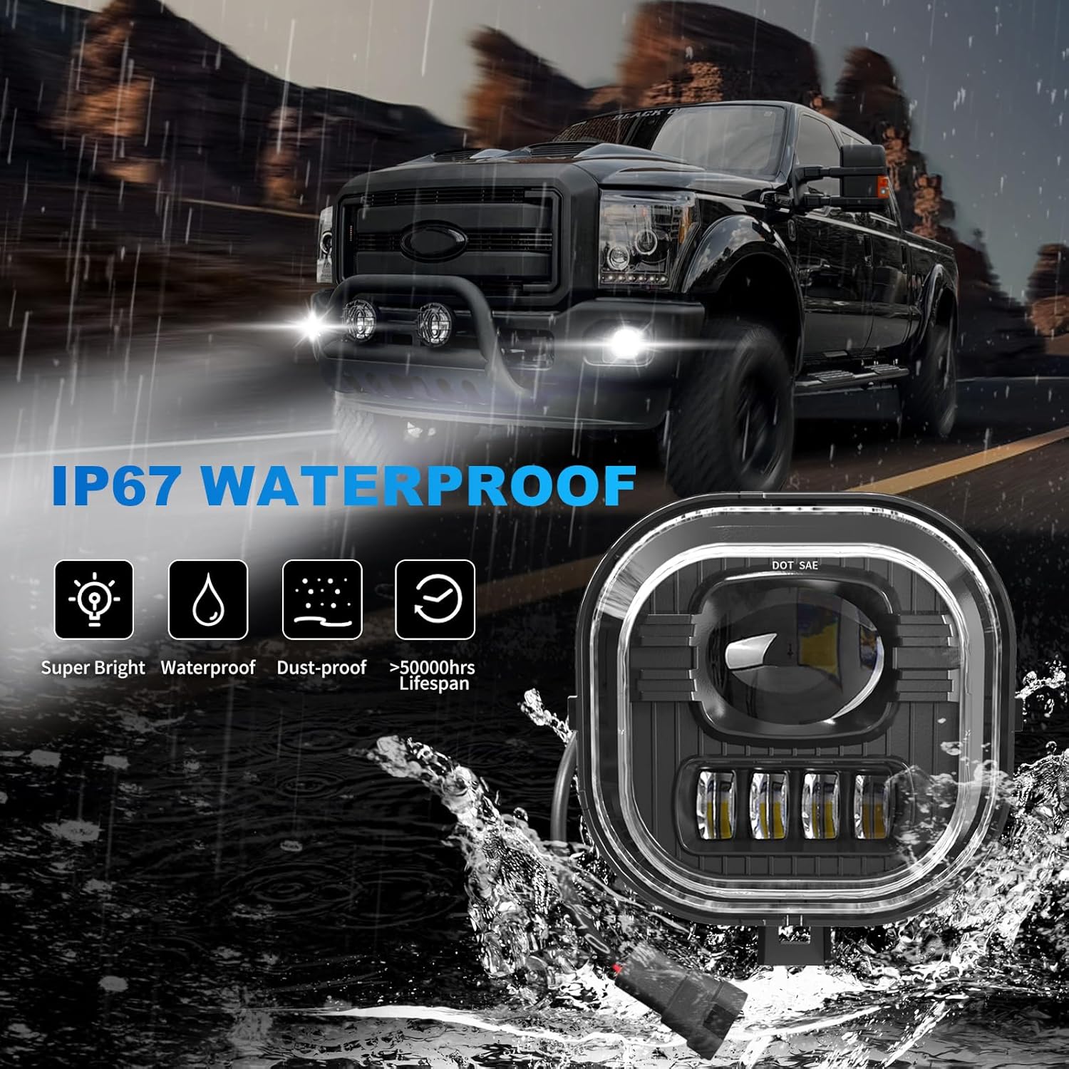 OKSIWA LED Fog Light Assembly for 1999-2016 Ford F250 F350 F450 F550 Super Duty - Driving Fog Lamp Compatible with Original Frame 【No fog lamp bracket】-5