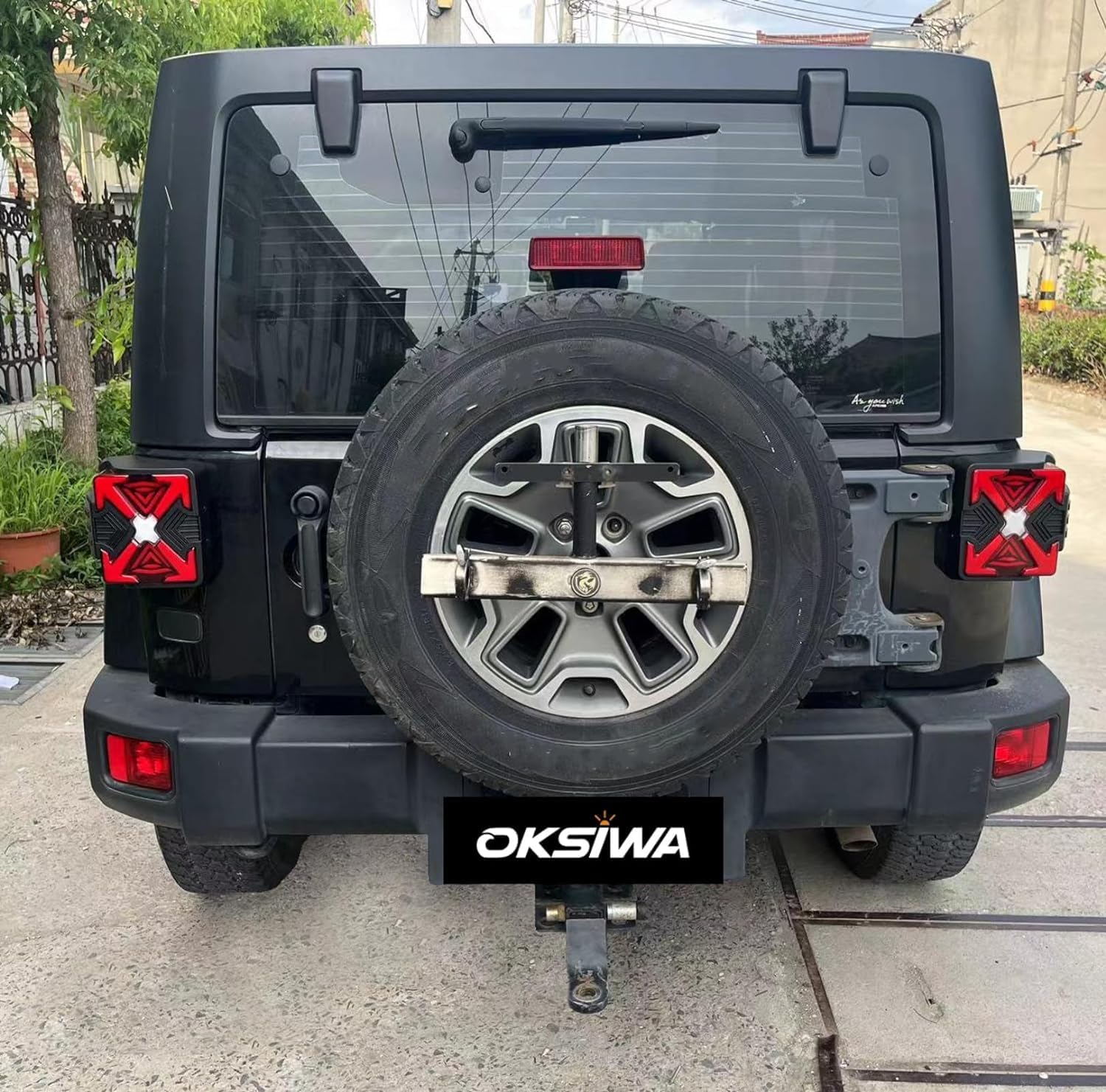OKSIWA LED Tail Lights Fit For 2007-2018 Jeep Wrangler JK JKU Sport/Sahara/Rubicon, with Starting Dynamic Animation,Unique Shaped Design (X Clear)