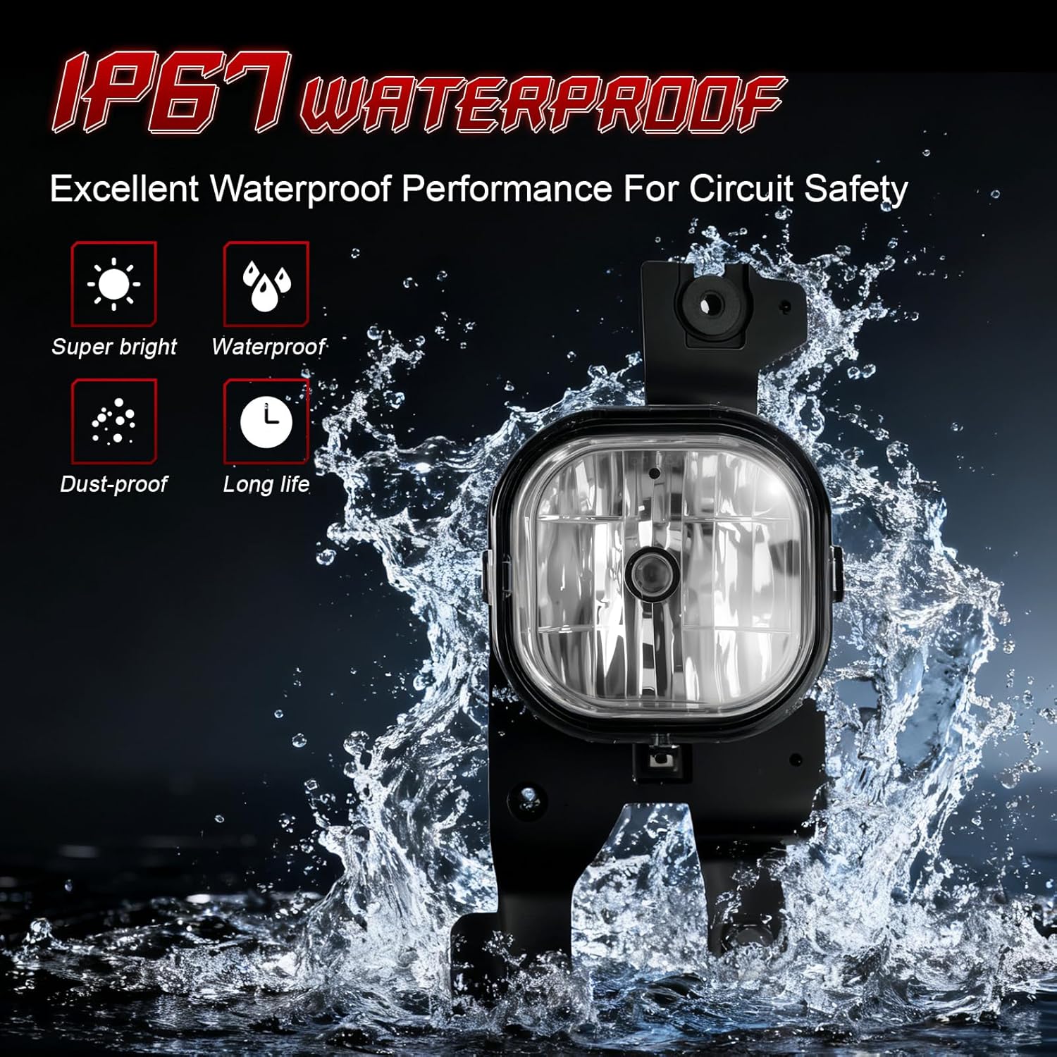 OKSIWA Fog Lights Compatible with 2008-2010 Ford F250 F350 F450 Super Duty Truck, Front Driving Lamps Clear Lens Assembly Replacement, DOT Approved (1 Pair Halogen Lamp)