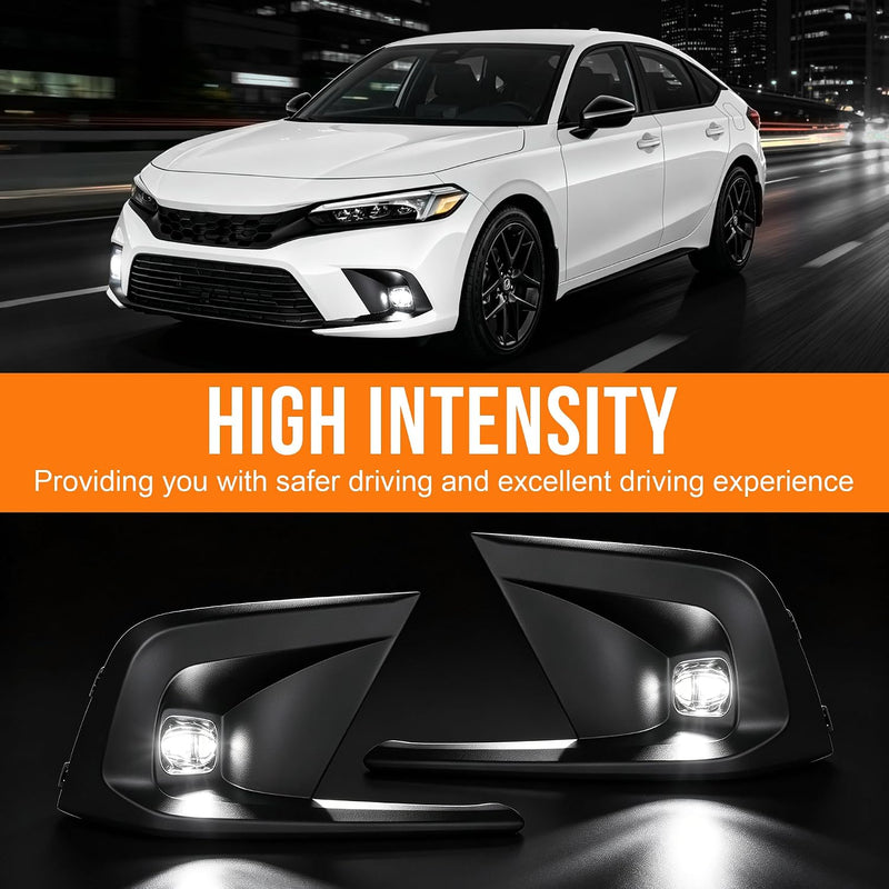 DOT Approved LED Fog Light for 2022–2024 Honda Civic, Plug & Play, Waterproof,1 Pair-2