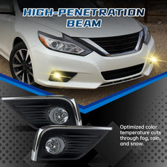 OKSIWA 2 Pcs Fog Lights Assembly Compatible With 2016 2017 2018 Altima Front Bumper Lights Driving Fog Lamps Halogen Bulbs w/Switch and Wiring Kit Clear Lens 1 Pair-2