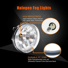 DOT Approved Halogen Fog Lights for 2007-2013 GMC Sierra 1500 & 2007-2014 Sierra 2500/3500HD Plug & Play-5
