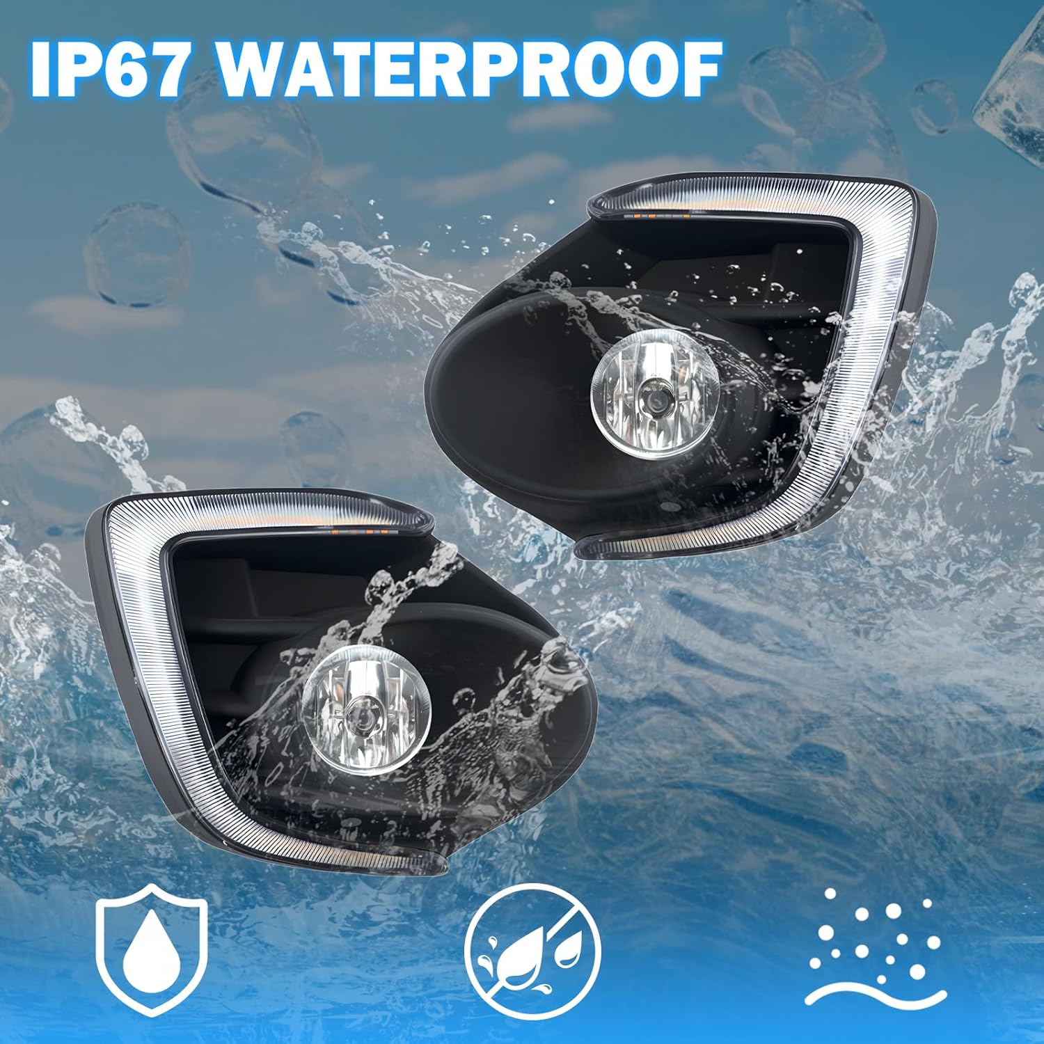 OKSIWA Fog Lights Compatible with 2016 2017 Mitsubishi Lancer 1 Pair Front Bumper Driving Fog Lamps- Clear Lens-8