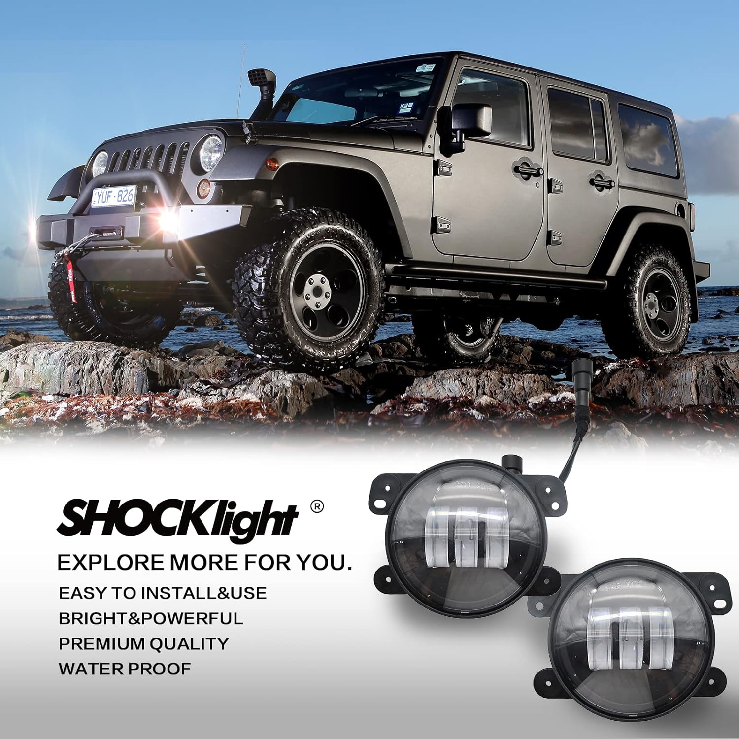 OKSIWA 4 Inch LED Fog Lights fit for 2007-2018 Jeep Wrangler JK JKU TJ LJ, A Pair of Front Bumper Driving Fog Lamps with Clear Lens-7