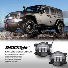 OKSIWA 4 Inch LED Fog Lights fit for 2007-2018 Jeep Wrangler JK JKU TJ LJ, A Pair of Front Bumper Driving Fog Lamps with Clear Lens-7