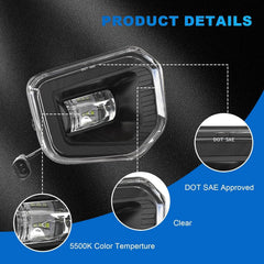 OKSIWA LED Fog Lights Assembly Compatible with Toyota Tacoma 2016 2017 2018 2019 2020 2021 2022（for SR SR5 Model）, Front Driving Fog Lamps Replacement Kit,DOT Certified - 1 Pair-3