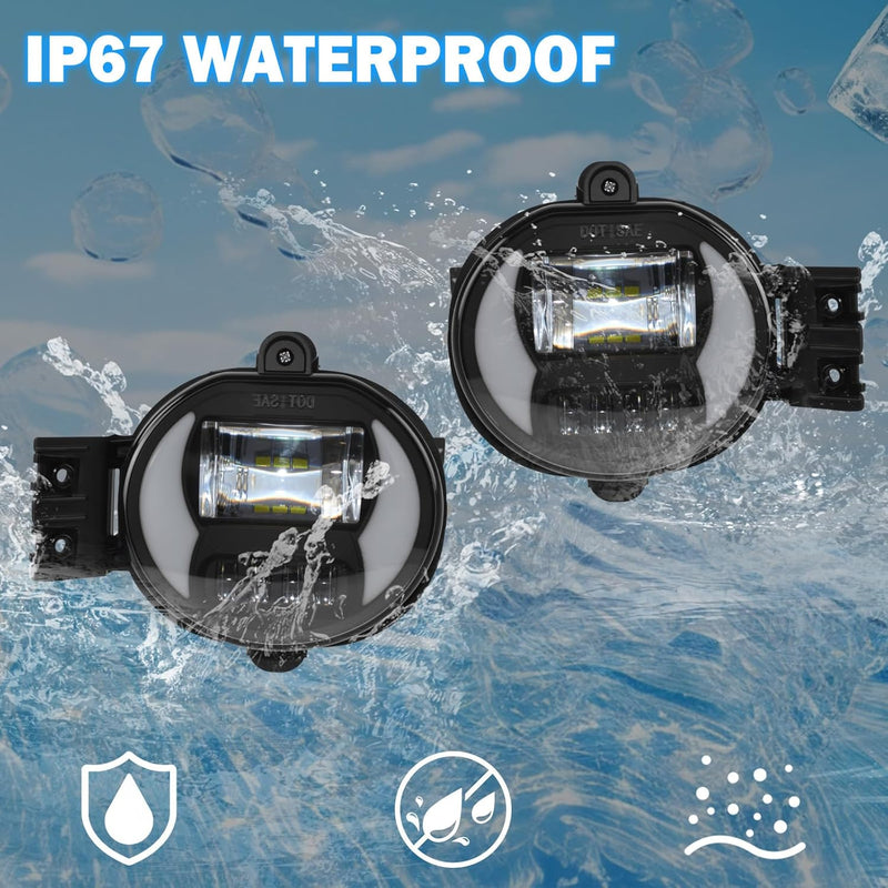 OKSIWA LED Fog Lights Compatible With 2002-2009 Ram 1500 2500 3500/2004-2006 Durango Pickup Truck 2002-2008 Ram Front Bumper Driving Fog Lamp 1 Pair of Fog Lights Clear Lens-8