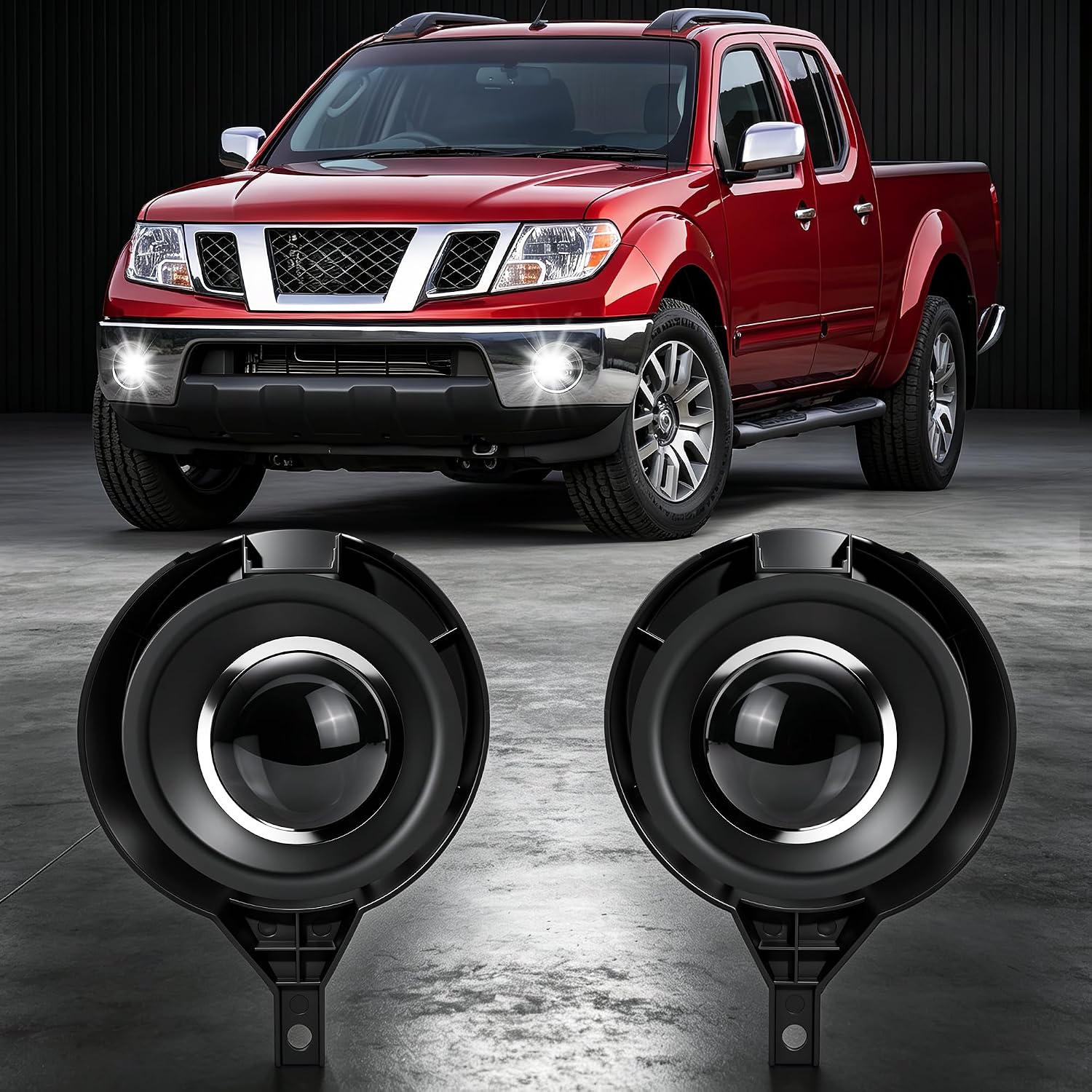 DOT Approved LED Projector Fog Light for 2005–2019 Nissan Frontier Chrome Bumper Models, 1 Pair