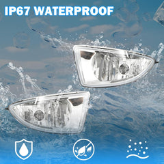 OKSIWA Driving Fog Lights Compatible with 2004-2005 Honda Civic 2/4DR 1 Pair Bumper Fog Lamps with Halogen Bulb, Switch and Harness (Clear Lens)-9