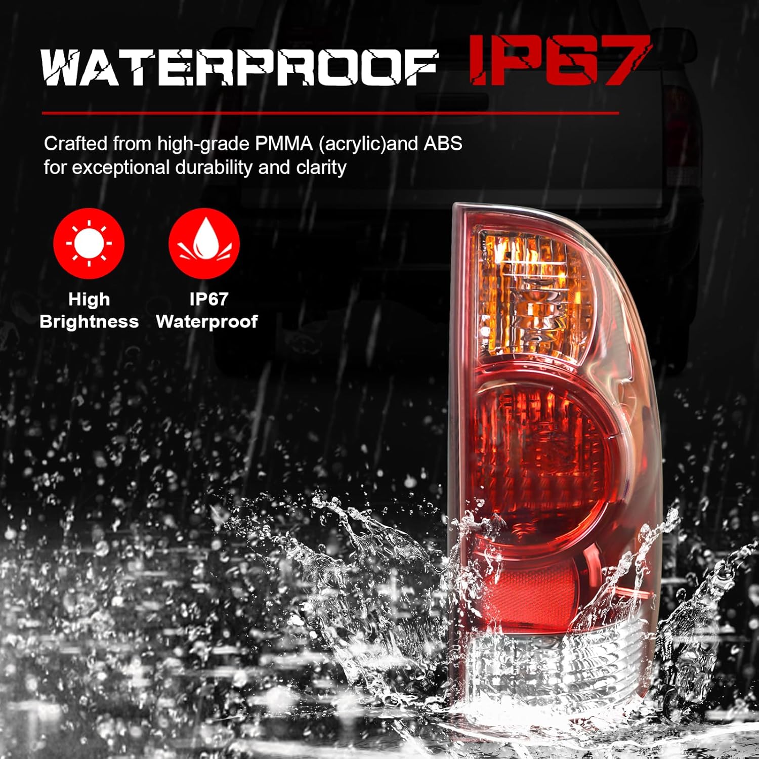 OKSIWA Tail Light Housing for 2005-2015 Toyota Tacoma,Passenger Side Rear Tail light Replacement - Right Tail Lamp