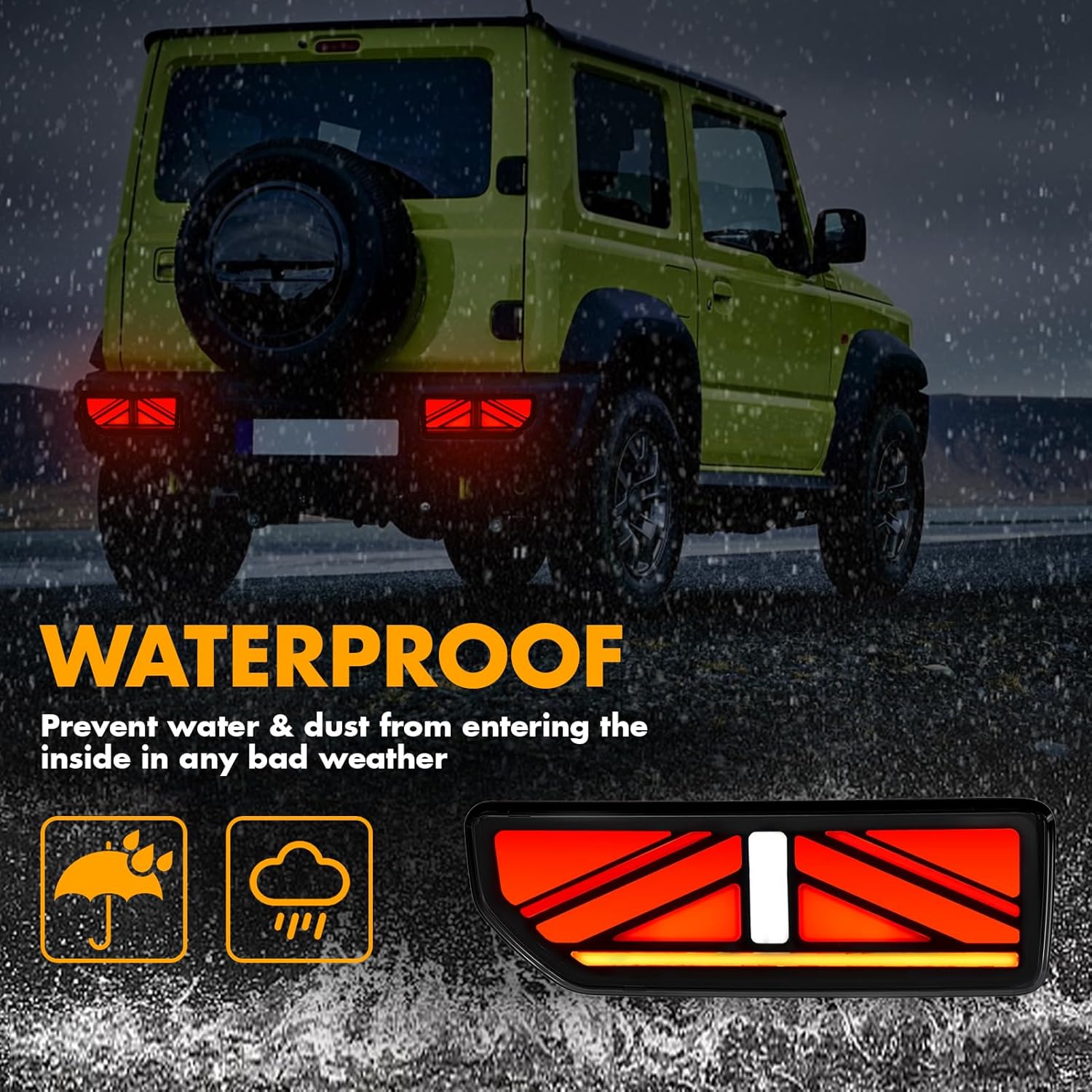 OKSIWA Sequential Full LED Tail Lights for Suzuki Jimny 2019-2024, with Start Up Sequence,Dynamic Turn Signal,Unique Appearance Design, Reverse, Brake Light Tail Lamp Rear Lights Assembly (Butterfly)-7